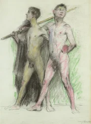 Étude de deux figures masculines